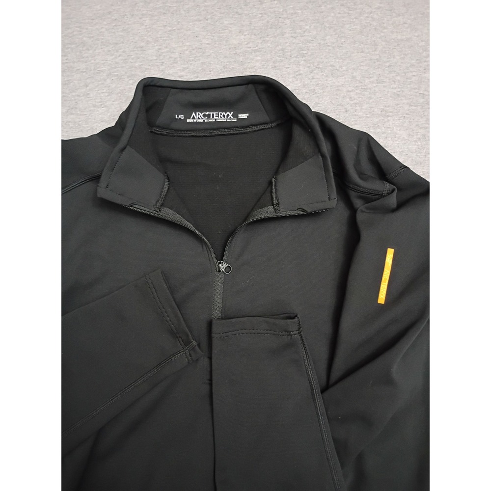 Arcteryx Phase SV Zip Neck Womens Large Black Long Sleeve Base Layer Top